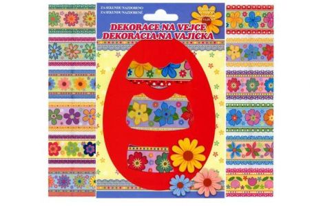 Smršťovací dekorace na vejce květiny barevné 12ks v balení