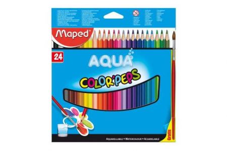 Pastelky MAPED Color Peps AQUA 24ks +štetec