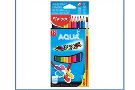 Pastelky MAPED Color Peps AQUA 12ks +štetec