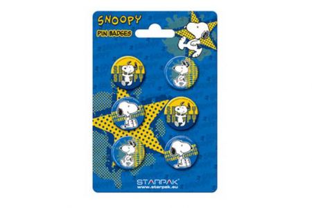 Odznak (placka, button) SNOOPY 6ks