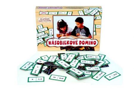 Násobilkové domino společenská hra 60ks v krabici 22x16x3cm