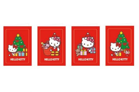 Hello Kitty mini přání  6ks Vánoce
