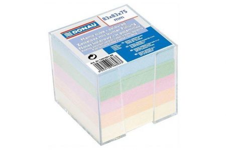 Papírové bločky v kostce 83x83x75 mm se stojánkem DONAU barevné