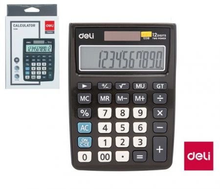 Kalkulačka DELI E1238 šedá tmavě
