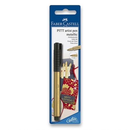 Popisovač Faber-Castell Pitt Artist Pen Metallic blistr, zlatý