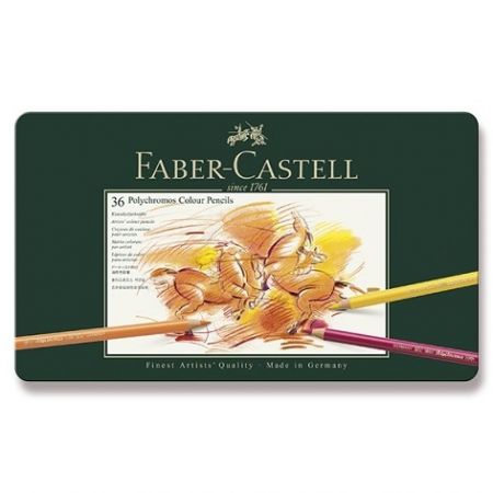 Pastelky Faber-Castell Polychromos plechová krabička, 36 barev