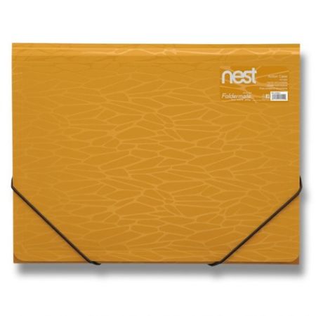 Tříchlopňové desky s gumou FolderMate Nest zlatožlutá