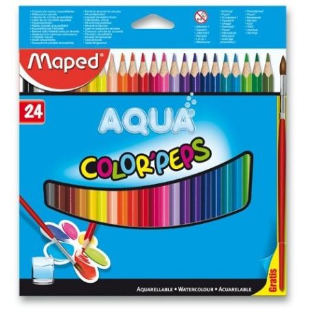 Pastelky Maped Color&sbquo;Peps Aqua 24ks + štětec