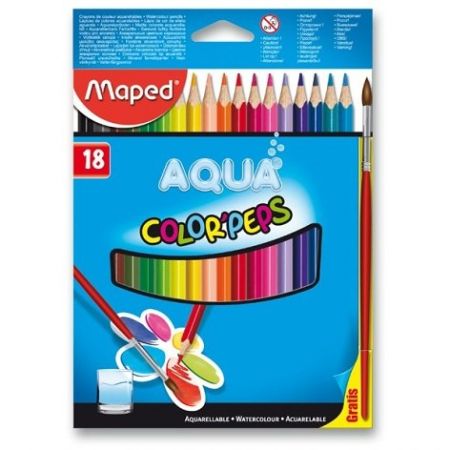 Pastelky Maped Color&sbquo;Peps Aqua 18ks + štětec