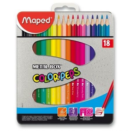 Pastelky Maped Color&sbquo;Peps Metal Box 18ks