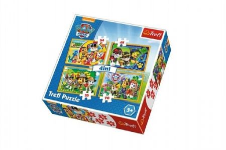 Puzzle 4v1 Paw Patrol/Tlapková Patrola v krabici 28x28x6cm