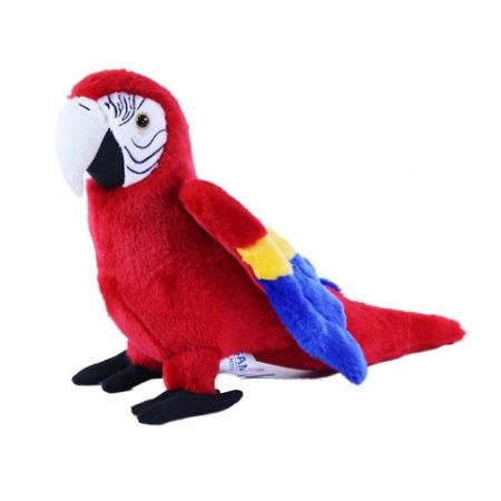 Plyšový papoušek červený Ara Arakanga, 24 cm