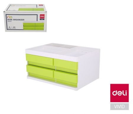 Box zásuvkový RIO 4 zásuvky DELI EZ25050 zelený