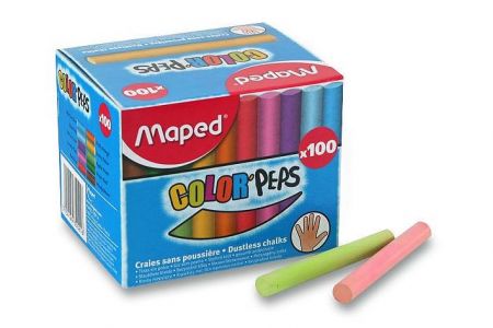 Školní křídy barevné Maped 100ks v krabičce