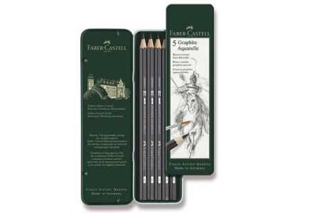 Faber-Castell Akvarelová grafitová tužka Art Aquarelle 5ks v plechové krabičce