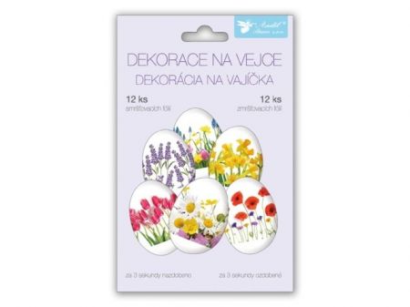 Velikonoční obtisk na vajíčka košilky Jarní květy 12ks