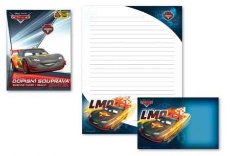 Dopisní papír barevný LUX 5+10 Disney (Cars 2)