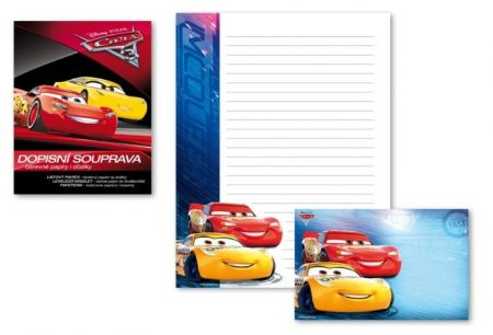 Dopisní papír barevný LUX 5+10 Disney (Cars)