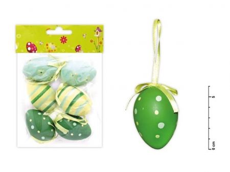 Vajíčka plast 6cm s ornamenty 6ks v balení MFP