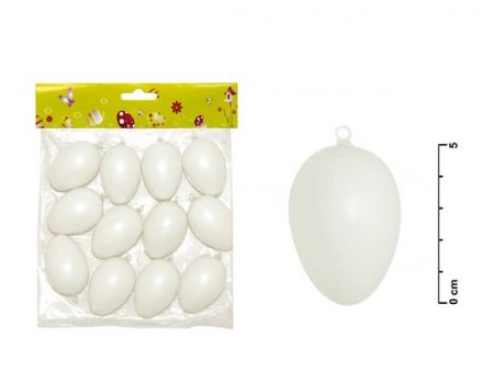 Vajíčka plast 6cm bílá 12ks v balení MFP