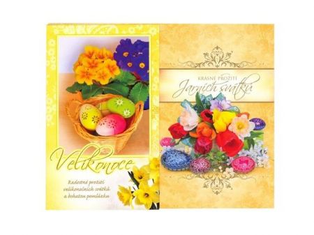 Velikonoční set Blahopřání s obálkou 2ks a pohlednice 10ks