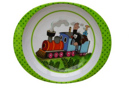 Dětský plastový talíř 2ucha Krtek a mašinka MÚB Krteček