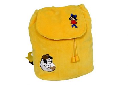 Plyšový batoh s výšivkou 21x24x6cm, žlutý MÚB