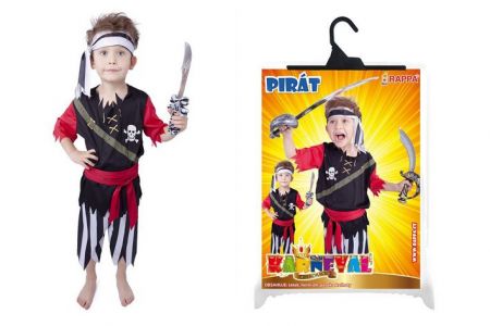 Karnevalový kostým Pirát s šátkem, vel.S 4-6let 110-120cm