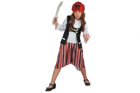 Kostým na karneval Pirátka 120-130cm 5-9let (kostým piráta)