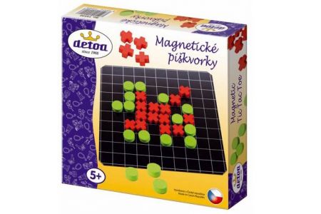 Magnetické piškvorky dřevo společenská hra v krabici 20x20x4cm DETOA
