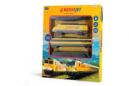 Vlak žlutý RegioJet se zvukem a světlem - funkční model soupravy