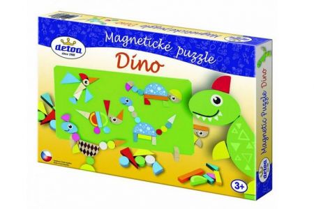 Puzzle magnetické Dino s dřevěnou tabulkou Detoa