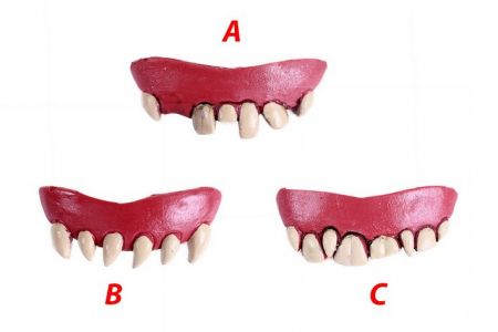 Zuby gumové 3druhy HALLOWEEN (halloweenský-karnevalový-doplněk)