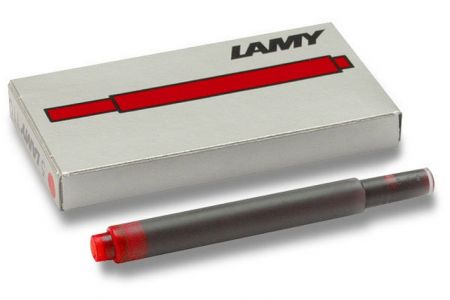 Inkoustové bombičky T10 Lamy červené 5 kusů (do plnicích per LAMY T 10)