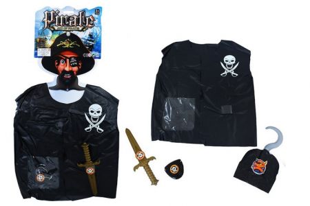 Sada na karneval Vesta pirátská s příslušentvím, dětská (pirátský-kostým)