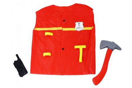 Plášť hasičský s doplňky, dětský (3-7let), 104 -122cm (karnevalový-maškarní-kostým)