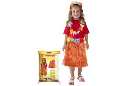 Sukně Hawaii dětská 45cm oranžová 3-10let 104-150cm