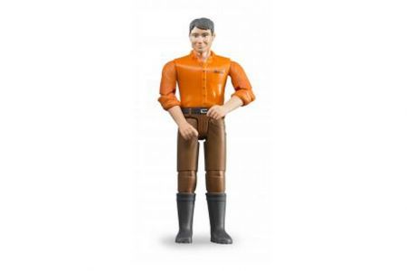 BRUDER 60007 Bworld Figurka MUŽ hnědé kalhoty oranžová košile