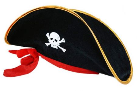 Klobouk kapitán pirát se stuhou, dospělý (karnevalový-pirátský-doplněk)