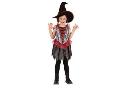 Kostým na karneval ČARODĚJNICE 120-130cm 5-9let (šaty na karneval čarodějka)