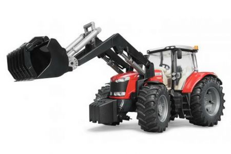 BRUDER 03047 3047 - Traktor Massey Ferguson 7600 + čelní nakladač