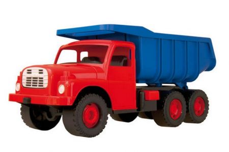 Auto Tatra 148 plast 73cm v krabici červená kabina modrá korba (T148)