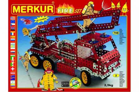 Stavebnice MERKUR Fire set 20 modelů 708ks v krabici