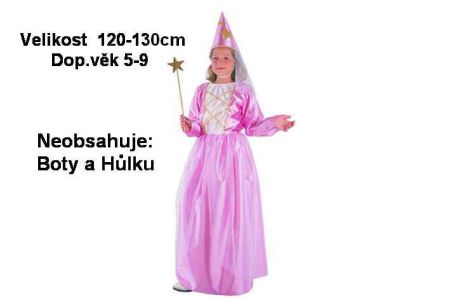 Kostým na karneval VÍLA 120-130cm 5-9let (šaty na karneval)