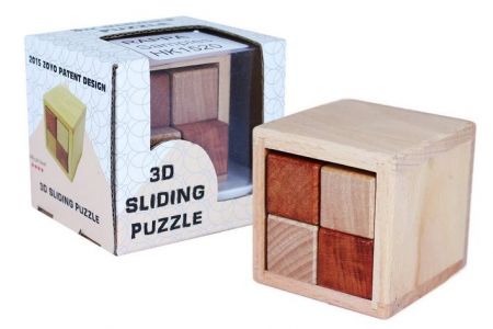Hlavolam posuvný 3D, dřevěný
