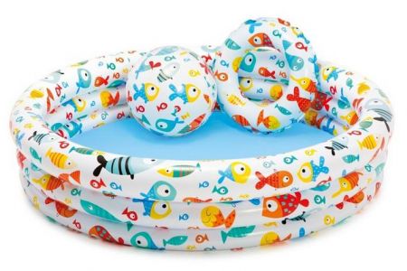 Dětský bazén rybičky + kruh + míč INTEX 59469