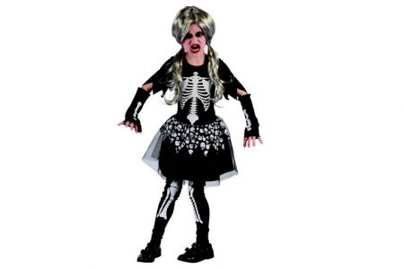 Kostým na karneval Kostra dívka 120-130cm 5-9let (skeleton)