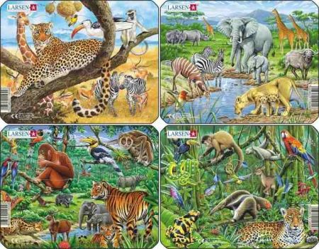 Puzzle Exotická zvířata 11 dílků