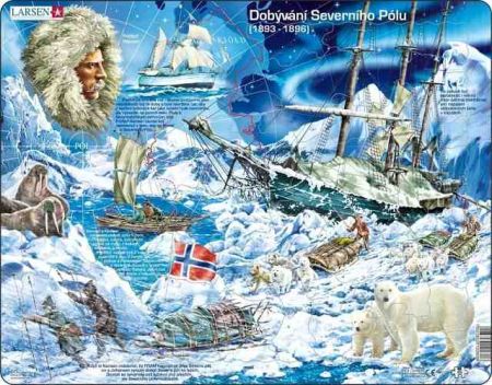 Puzzle Dobývání Severního pólu 65 dílků