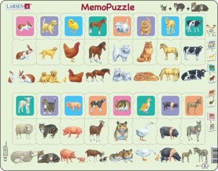 Puzzle Memo puzzle - děti, zvířátka 32 dílků